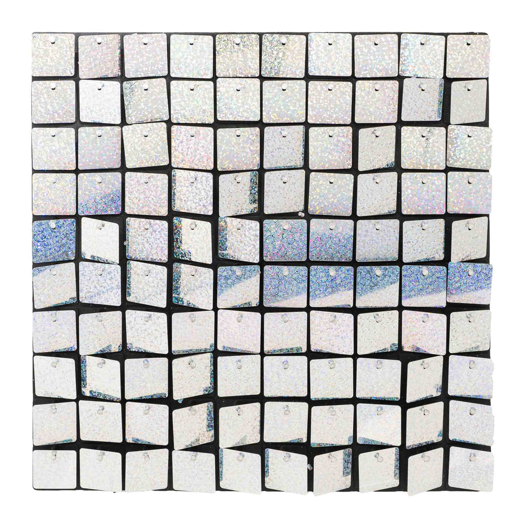 Square Sequin Backdrop Panels with Black Backing-Glitter Holographic