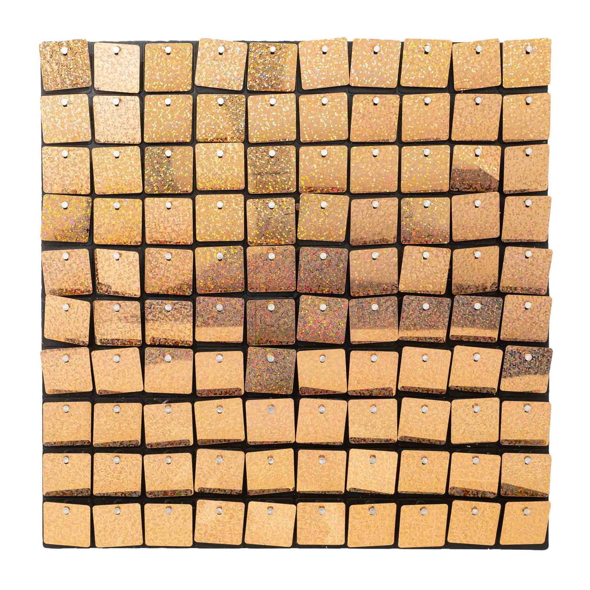 Square Sequin Backdrop Panels with Black Backing-Glitter Rose Gold