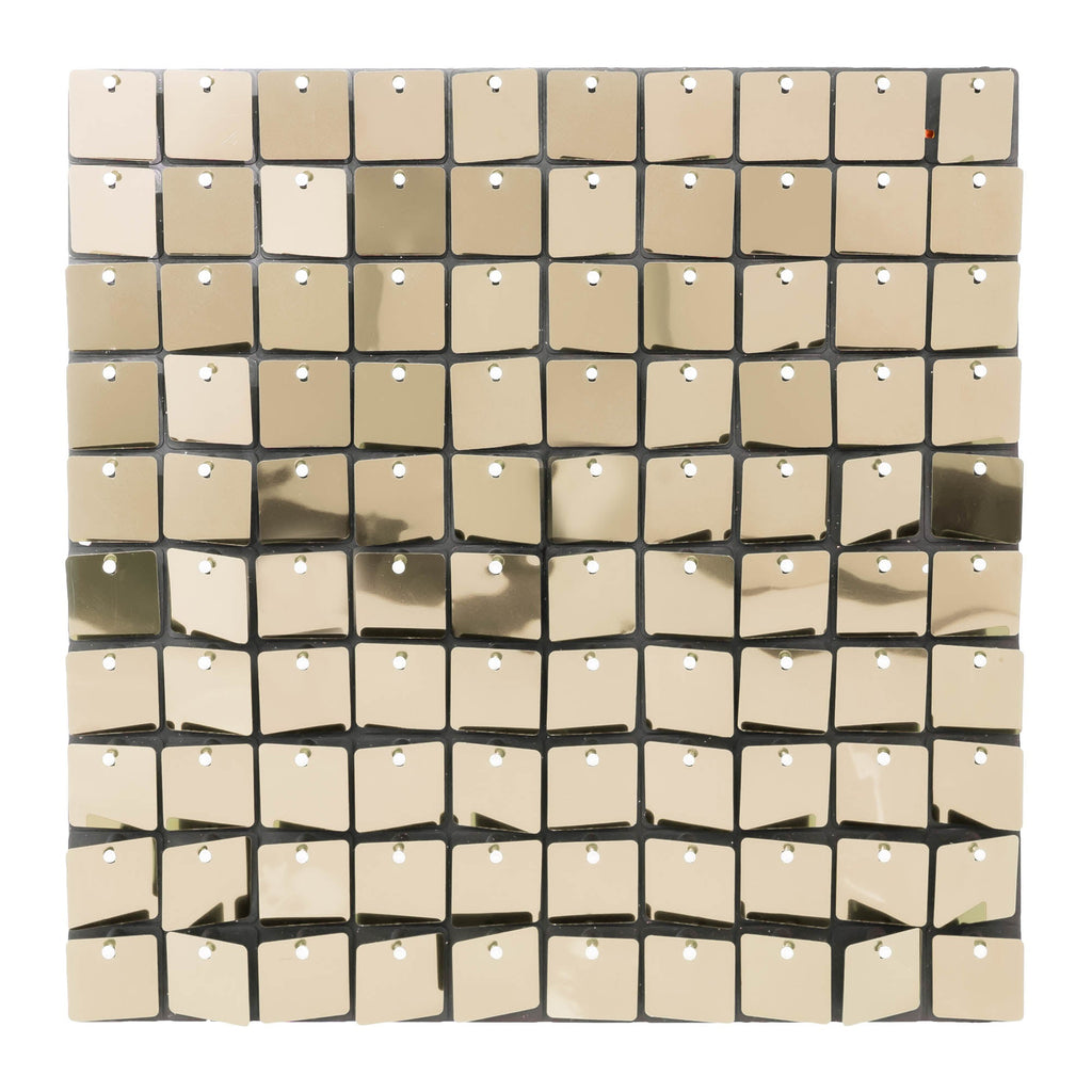Square Sequin Backdrop Panels with Black Backing-Metallic Champagne