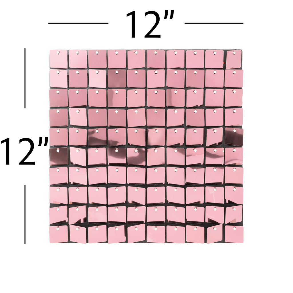 Square Sequin Backdrop Panels with Black Backing-Pink