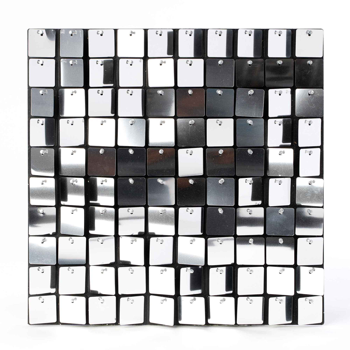 Square Sequin Backdrop Panels with Black Backing-Silver