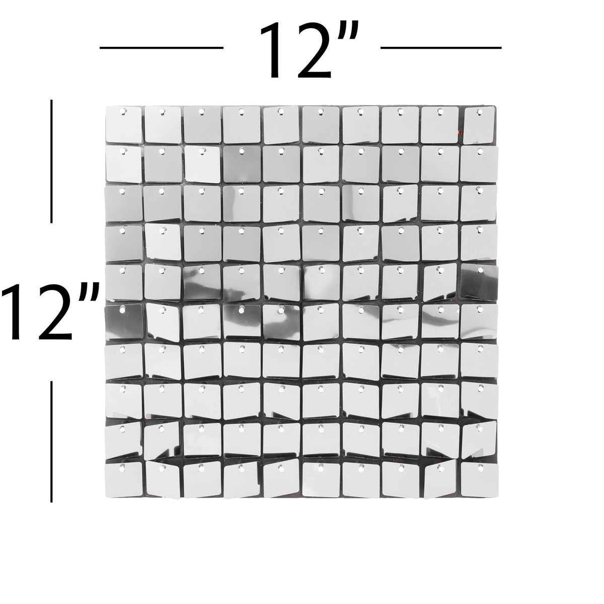 Square Sequin Backdrop Panels with Black Backing-Silver