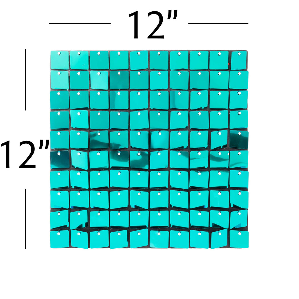 Square Sequin Backdrop Panels with Black Backing-Turquoise