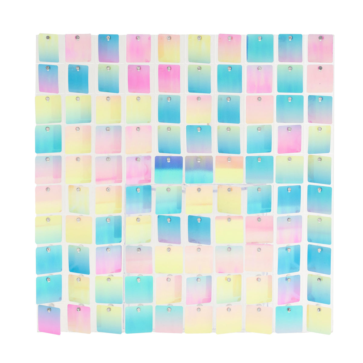Square Spangle Sequin Panel with Clear Backing - Multicolor Iridescent
