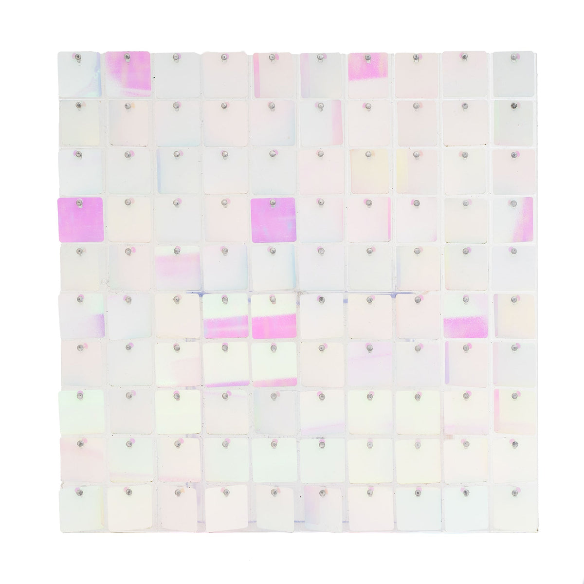 Square Spangle Sequin Panel with Clear Backing - Pink Iridescent