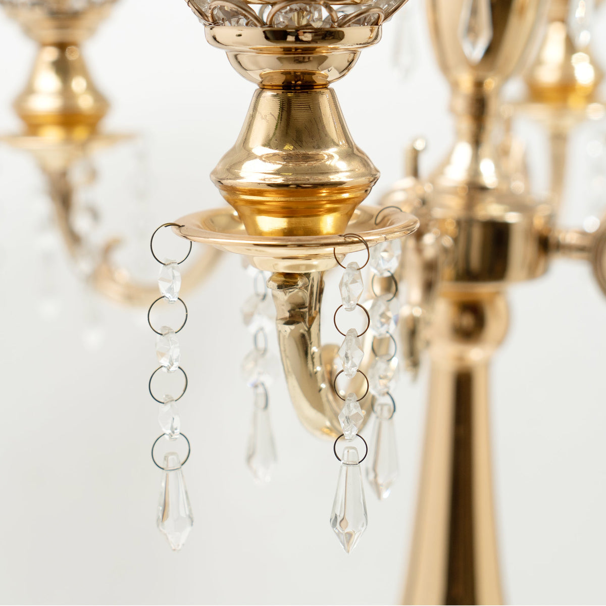 Crystal Candelabra Globe Seville, Five Arm 30"- Gold