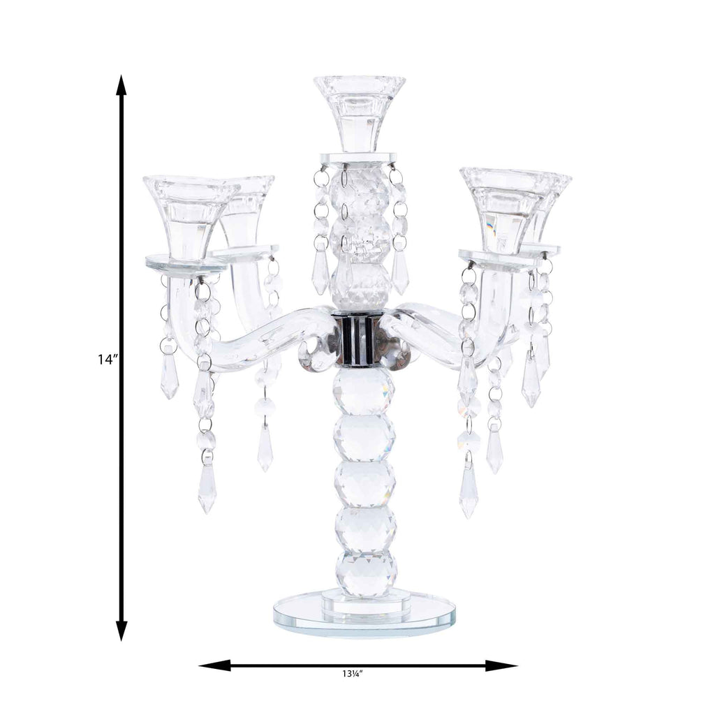 Crystal Four Arm Table Candelabra