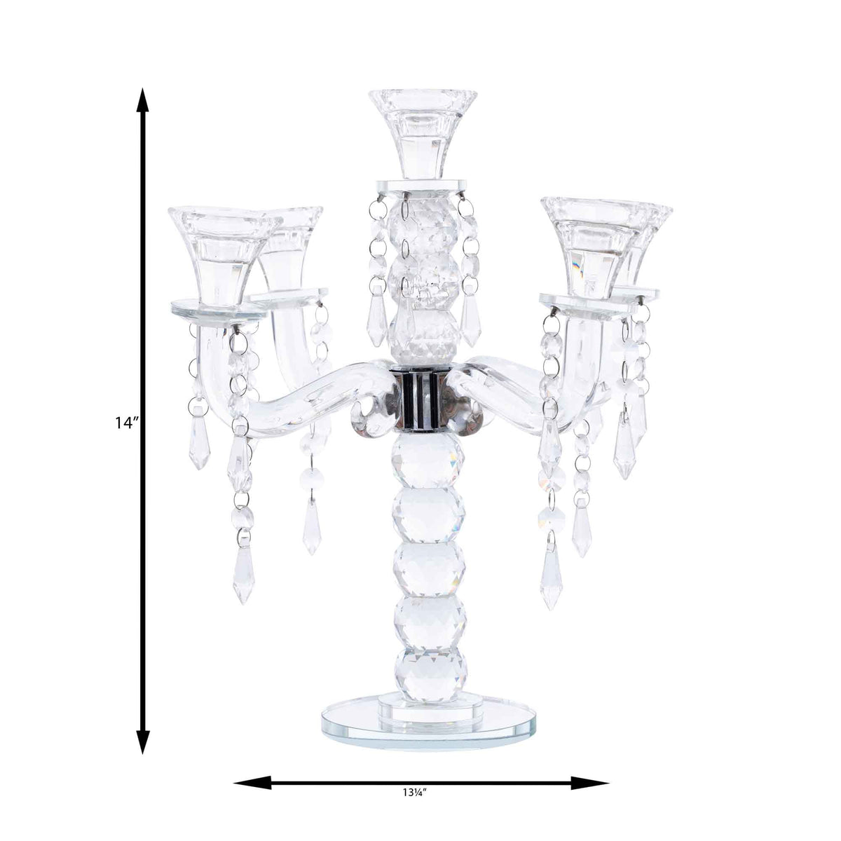 Crystal Four Arm Table Candelabra