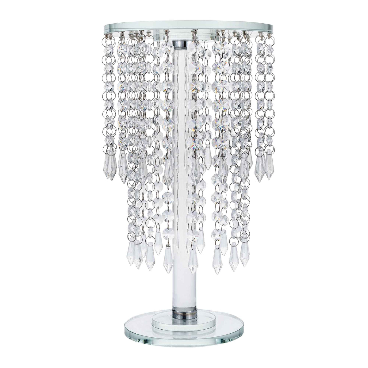 Round Crystal Chandelier Stand Centerpiece - 8" x 15"