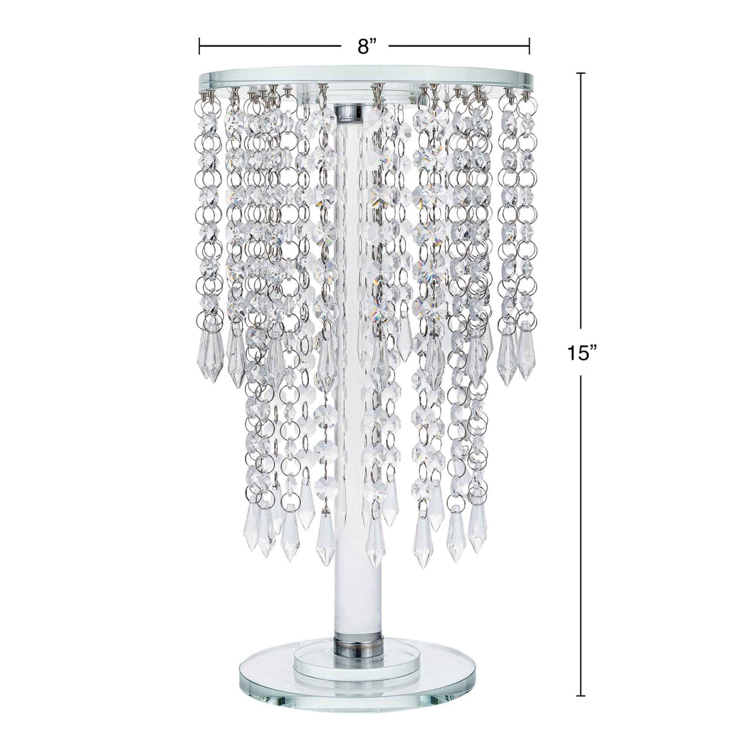 Round Crystal Chandelier Stand Centerpiece - 8" x 15"