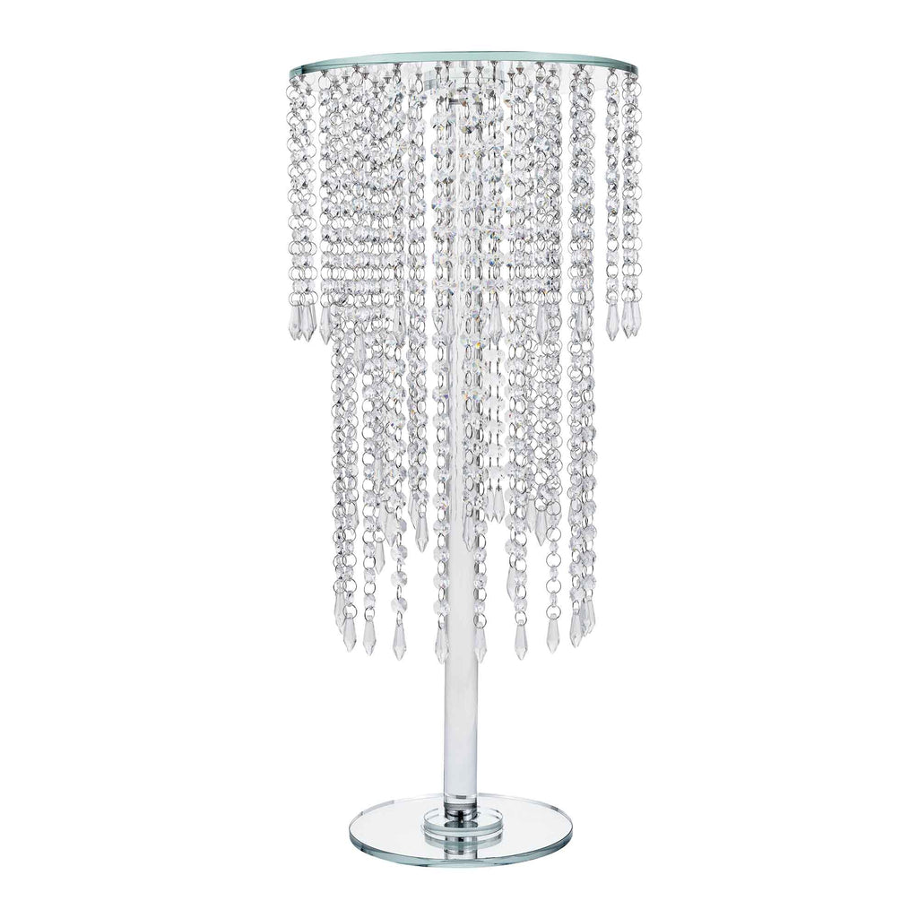 Round Crystal Chandelier Stand Centerpiece - 12" x 26.75"