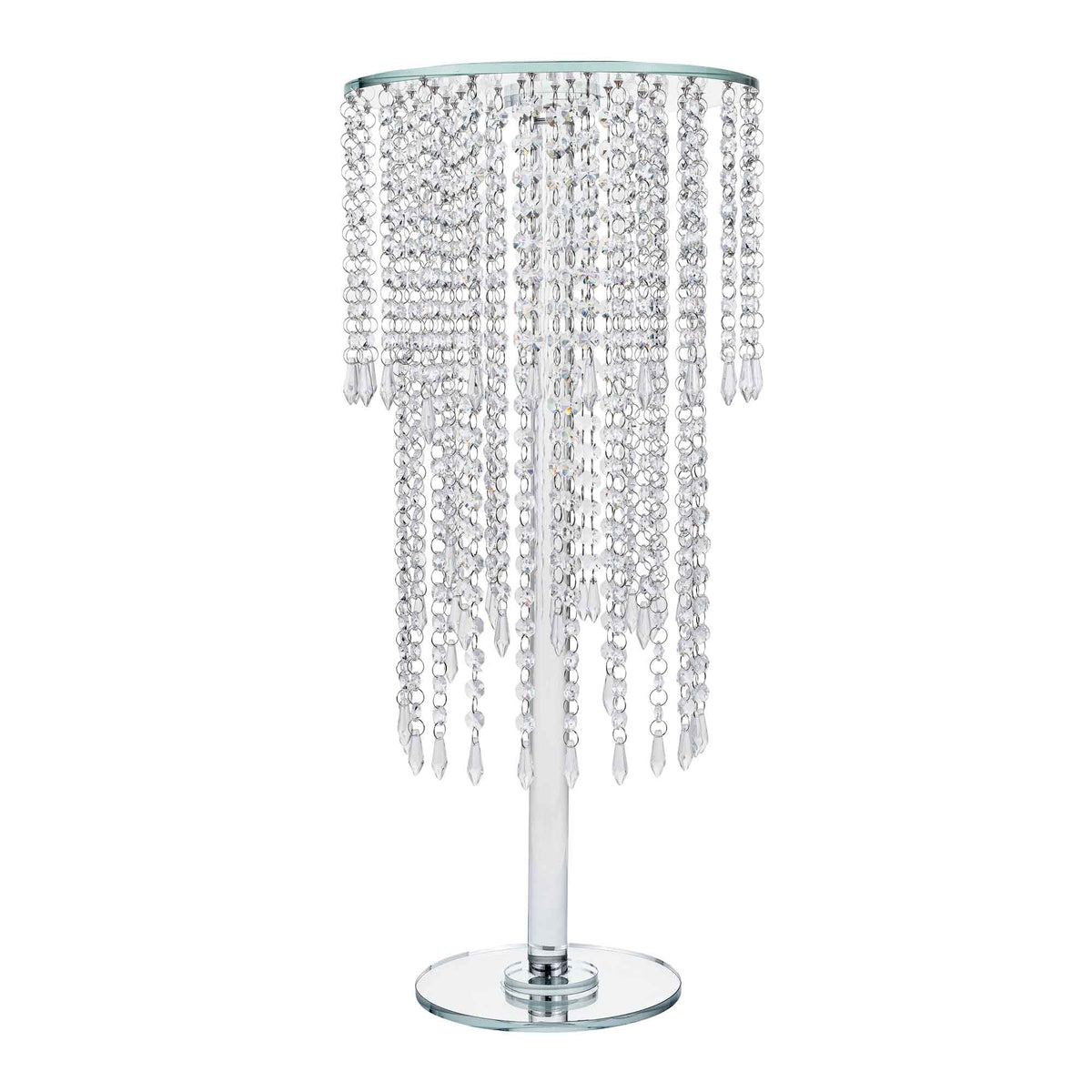 Round Crystal Chandelier Stand Centerpiece - 12" x 26.75"