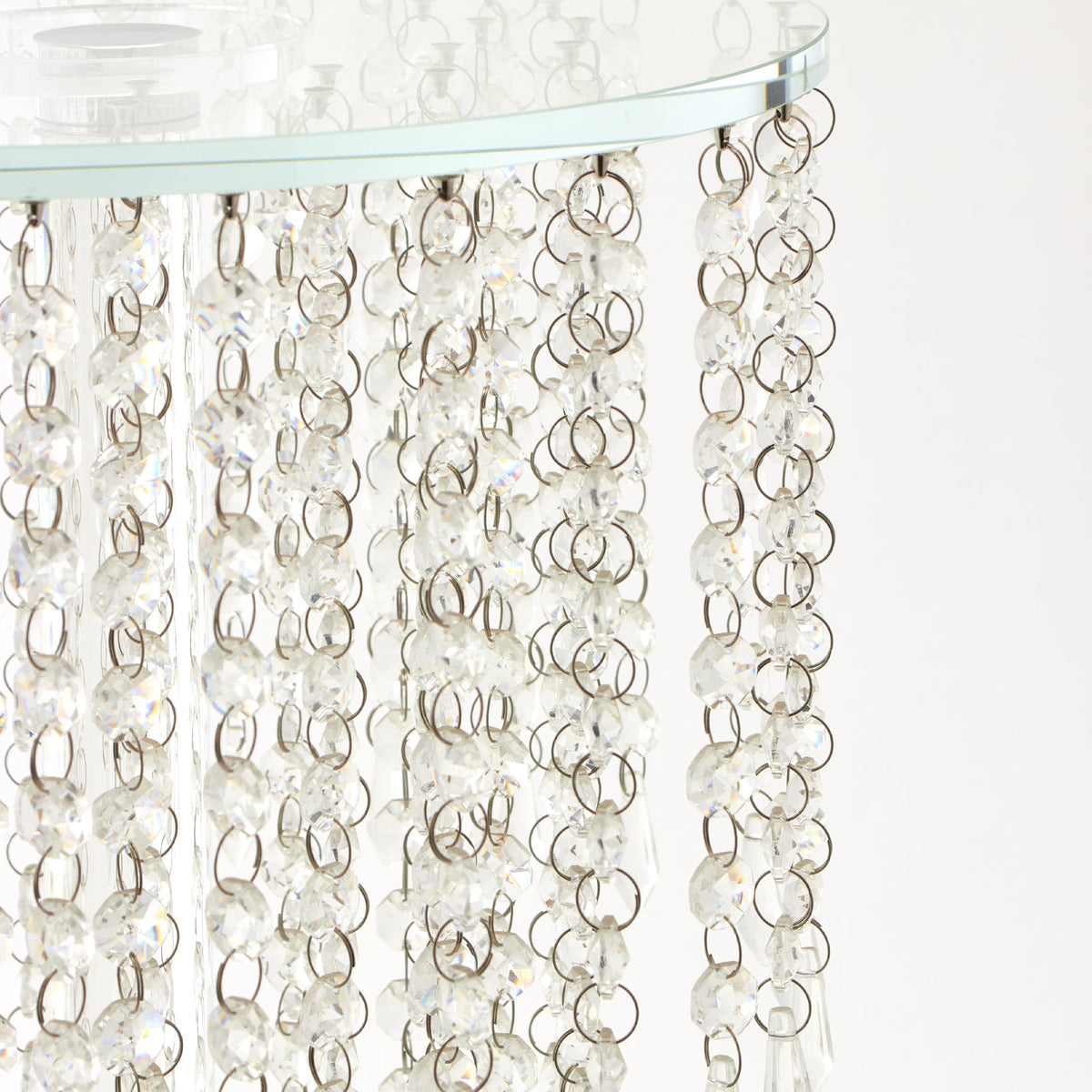 Round Crystal Chandelier Stand Centerpiece - 12" x 26.75"