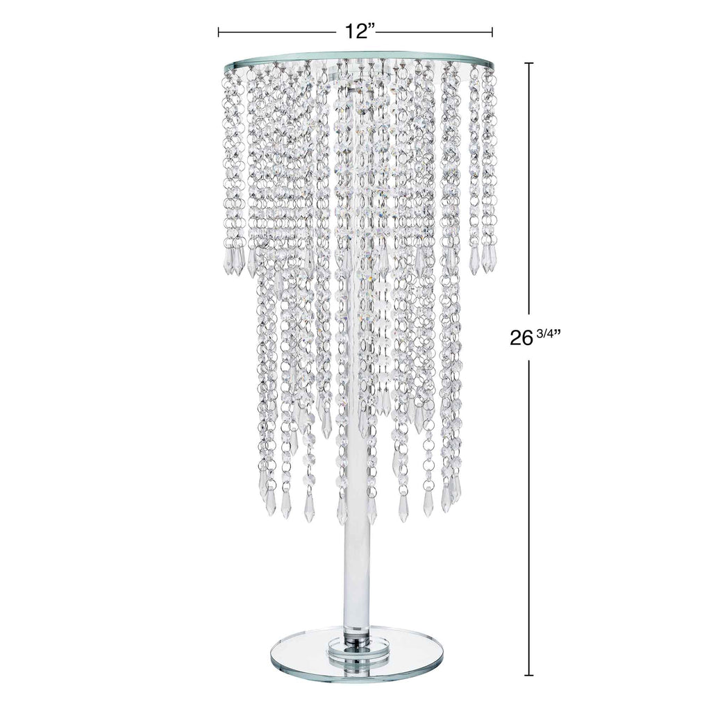 Round Crystal Chandelier Stand Centerpiece - 12" x 26.75"