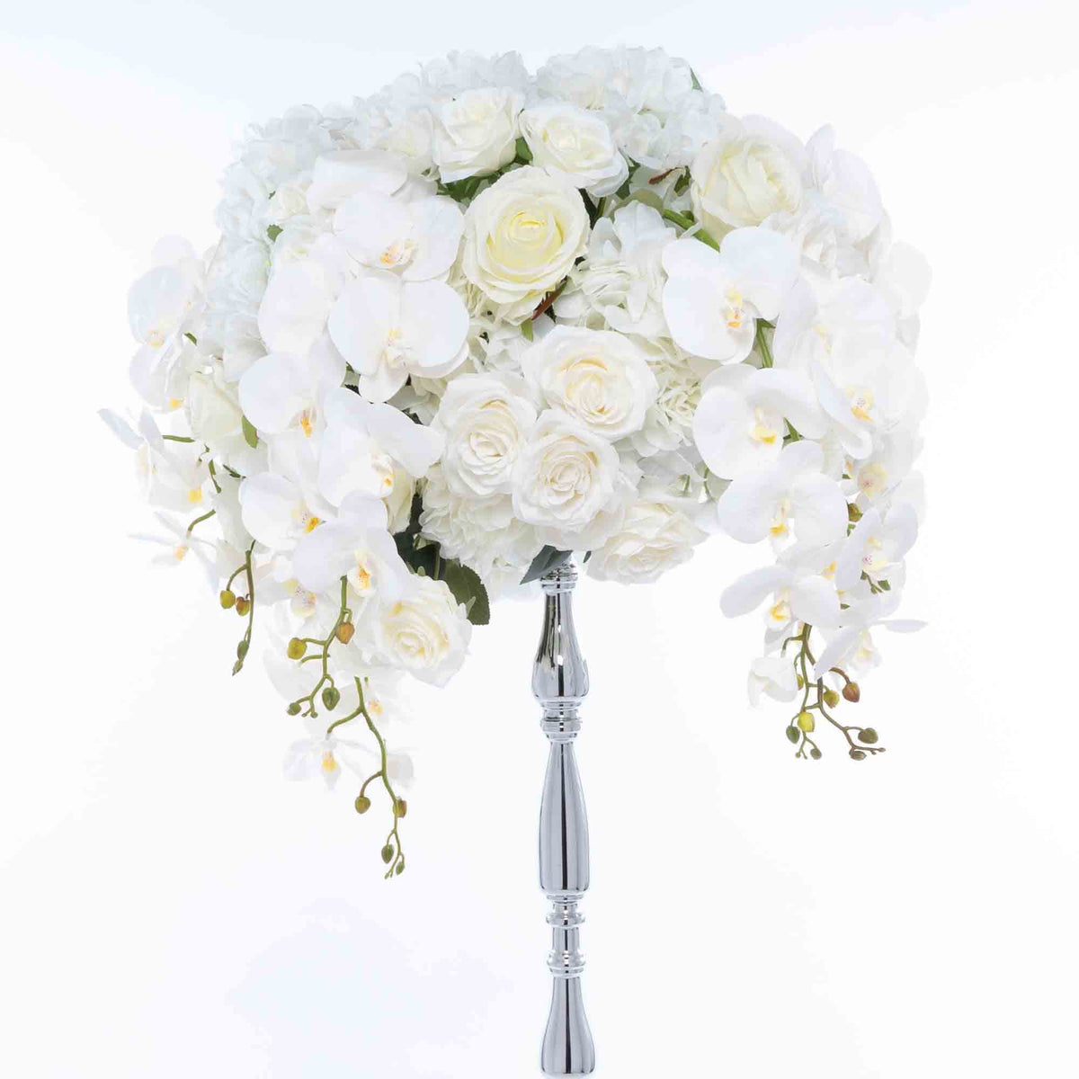 Piper Floral Riser 49.25 Inches Tall - Silver
