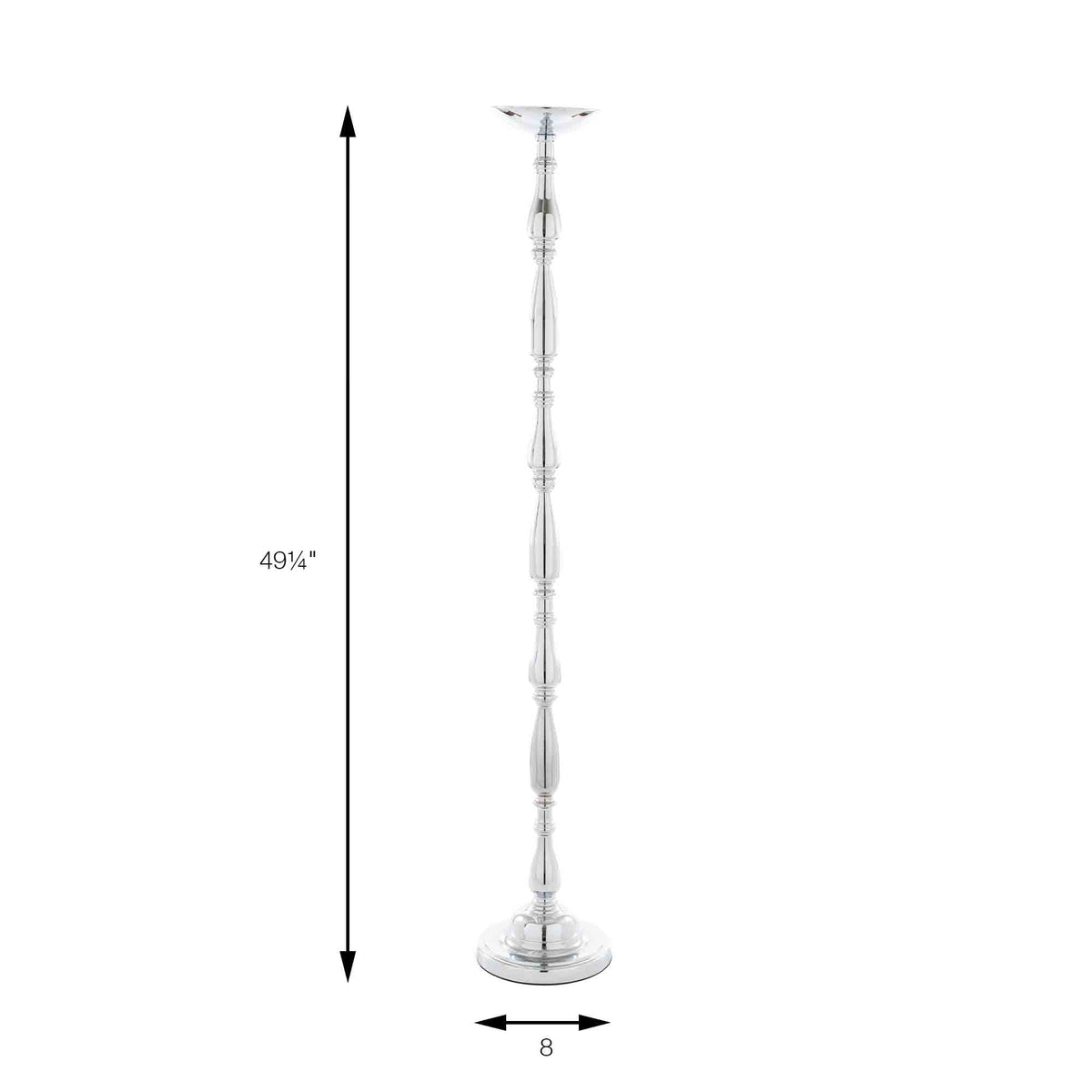 Piper Floral Riser 49.25 Inches Tall - Silver