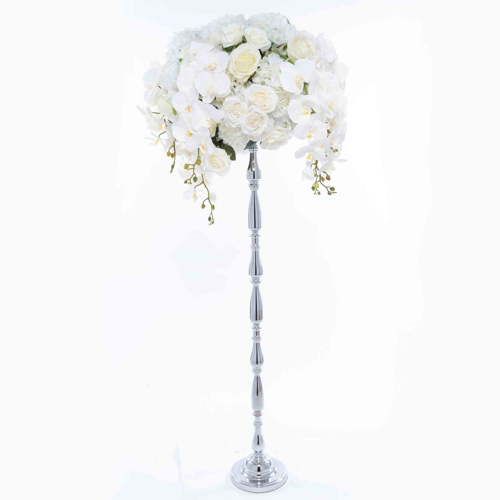 Piper Floral Riser 49.25 Inches Tall - Silver