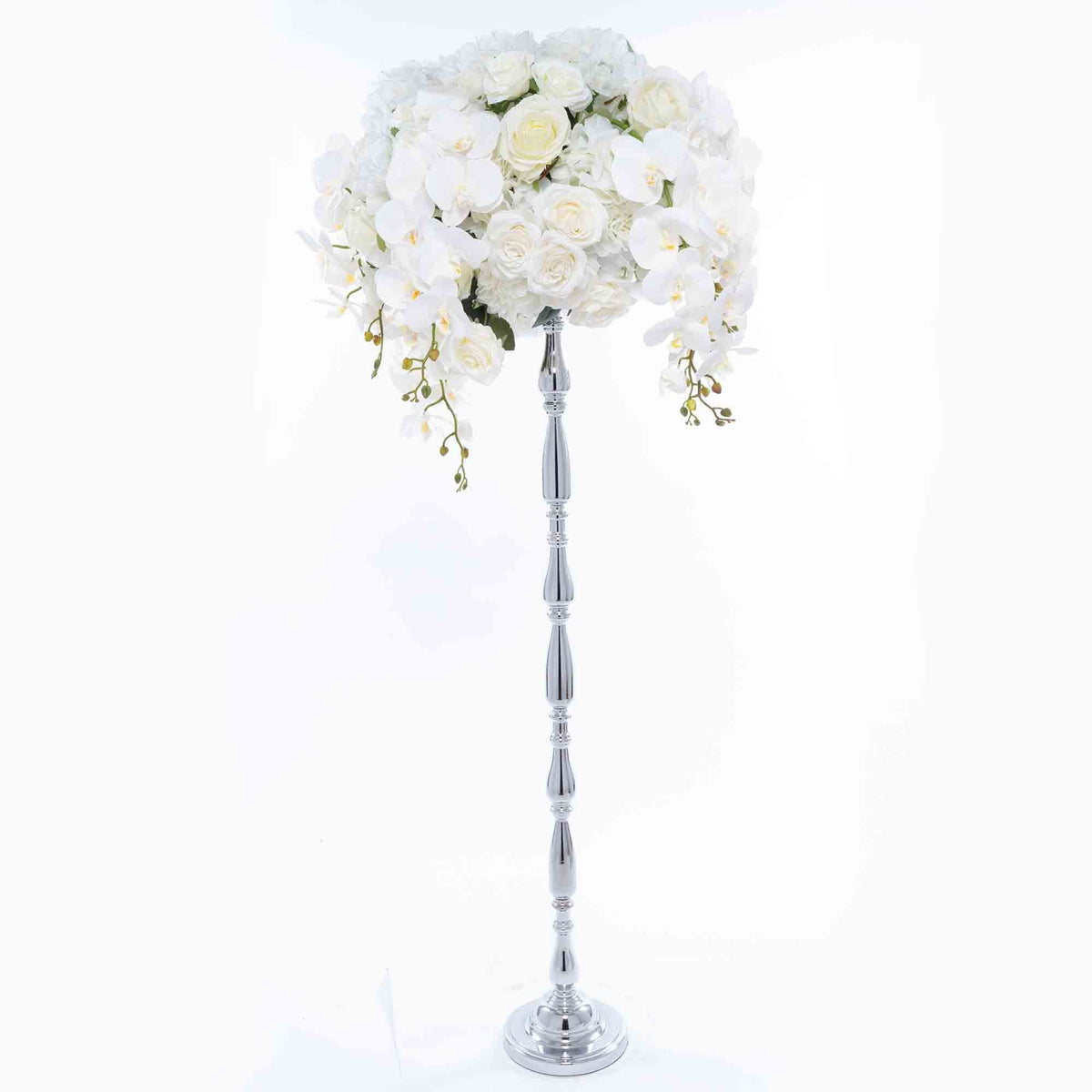 Piper Floral Riser 49.25 Inches Tall - Silver