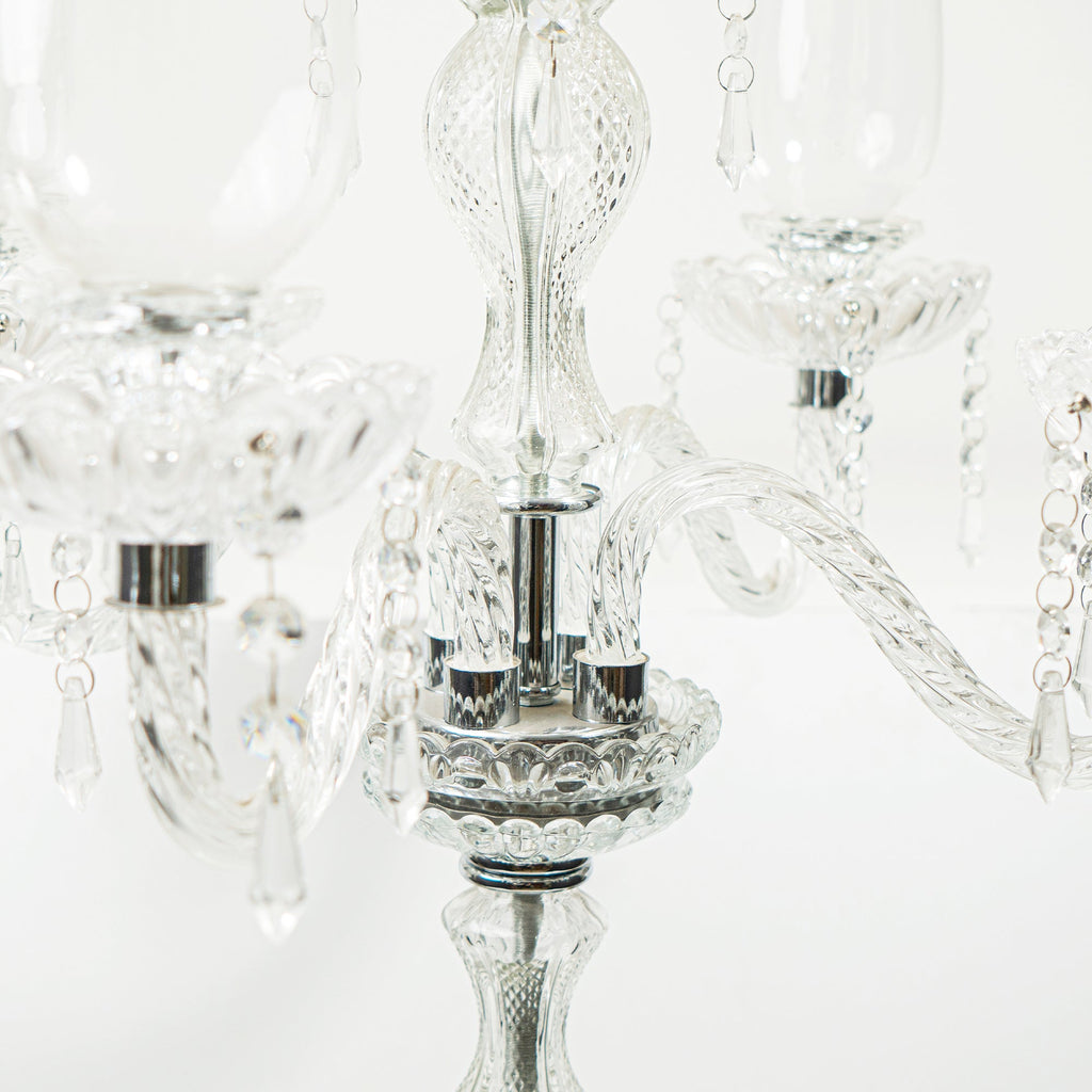 Crystal Candelabra 5 arm Glass Hurricane Globes 44.5"