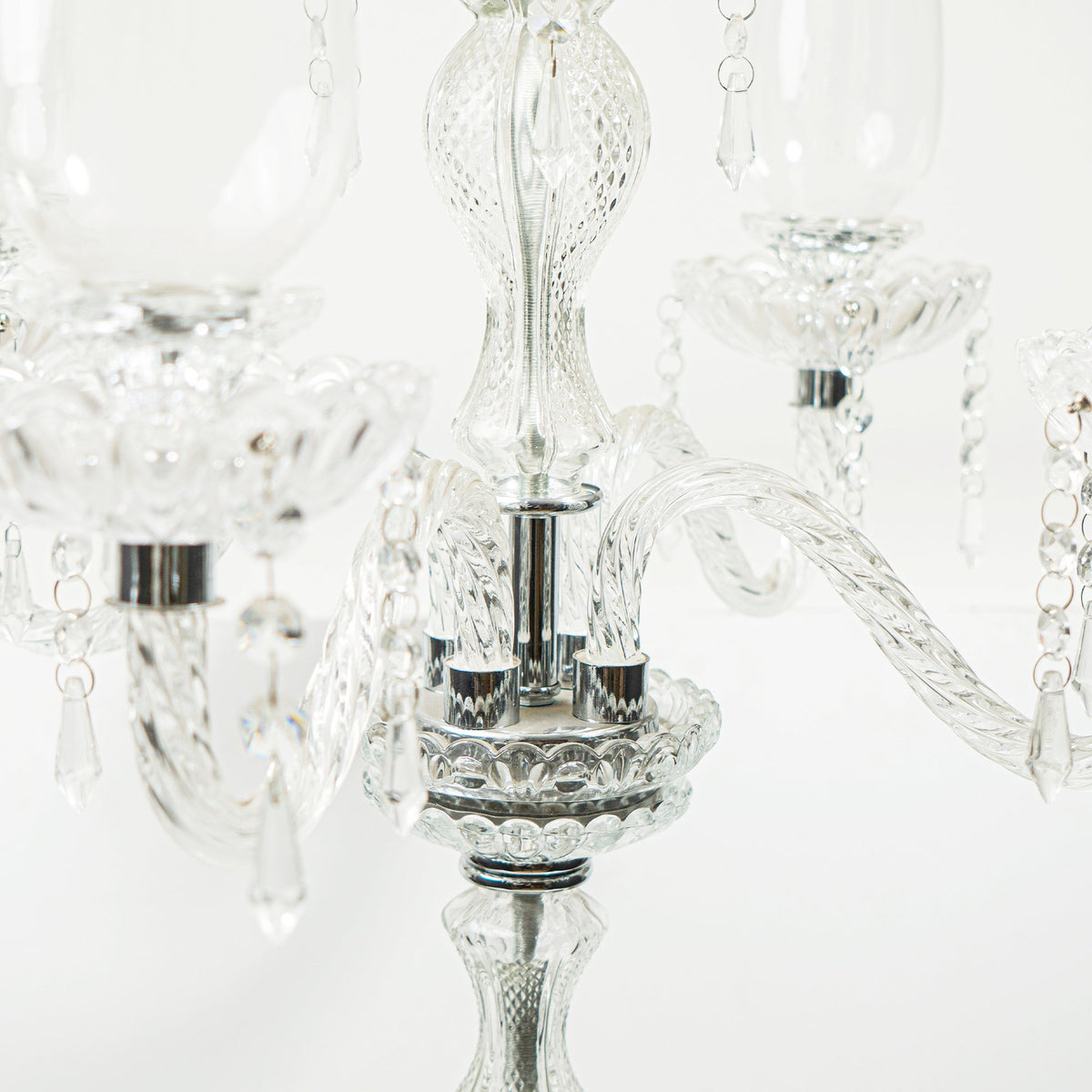 Crystal Candelabra 5 arm Glass Hurricane Globes 44.5"