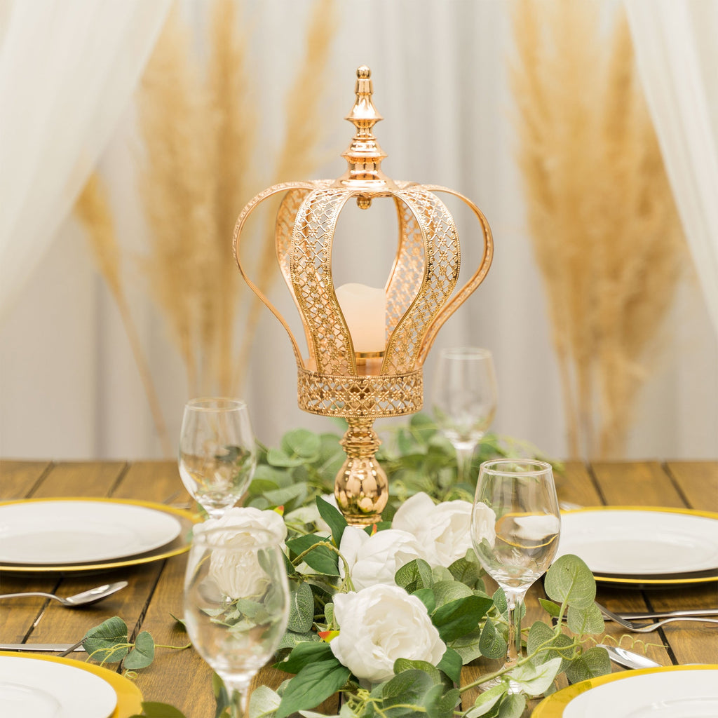 Monarch Candle Holder Centerpiece 19.75" - Gold