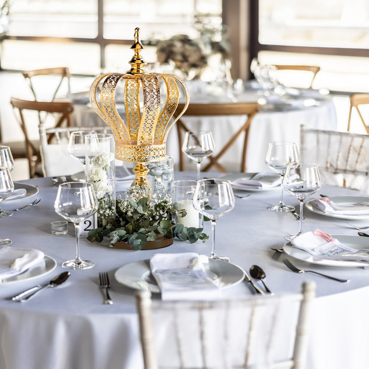 Monarch Candle Holder Centerpiece 19.75" - Gold