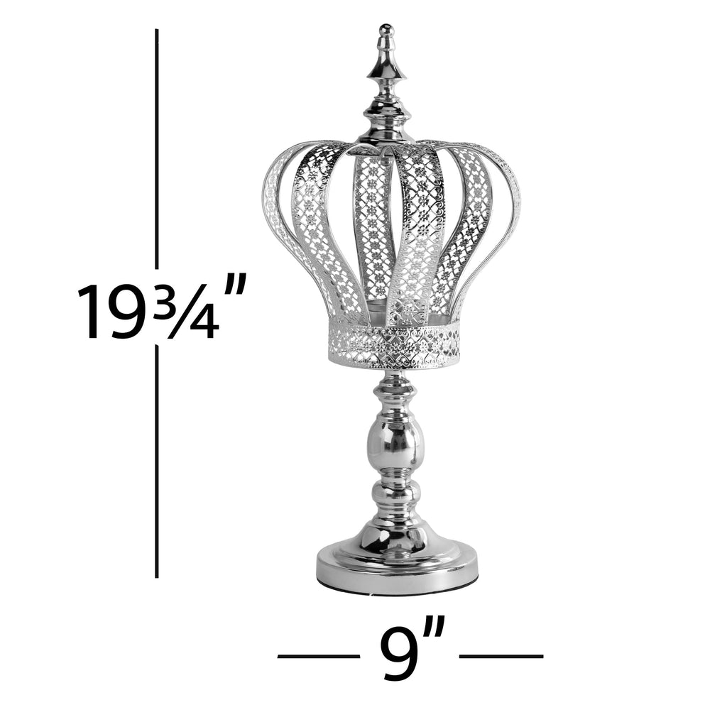 Monarch Candle Holder Centerpiece 19.75" - Silver