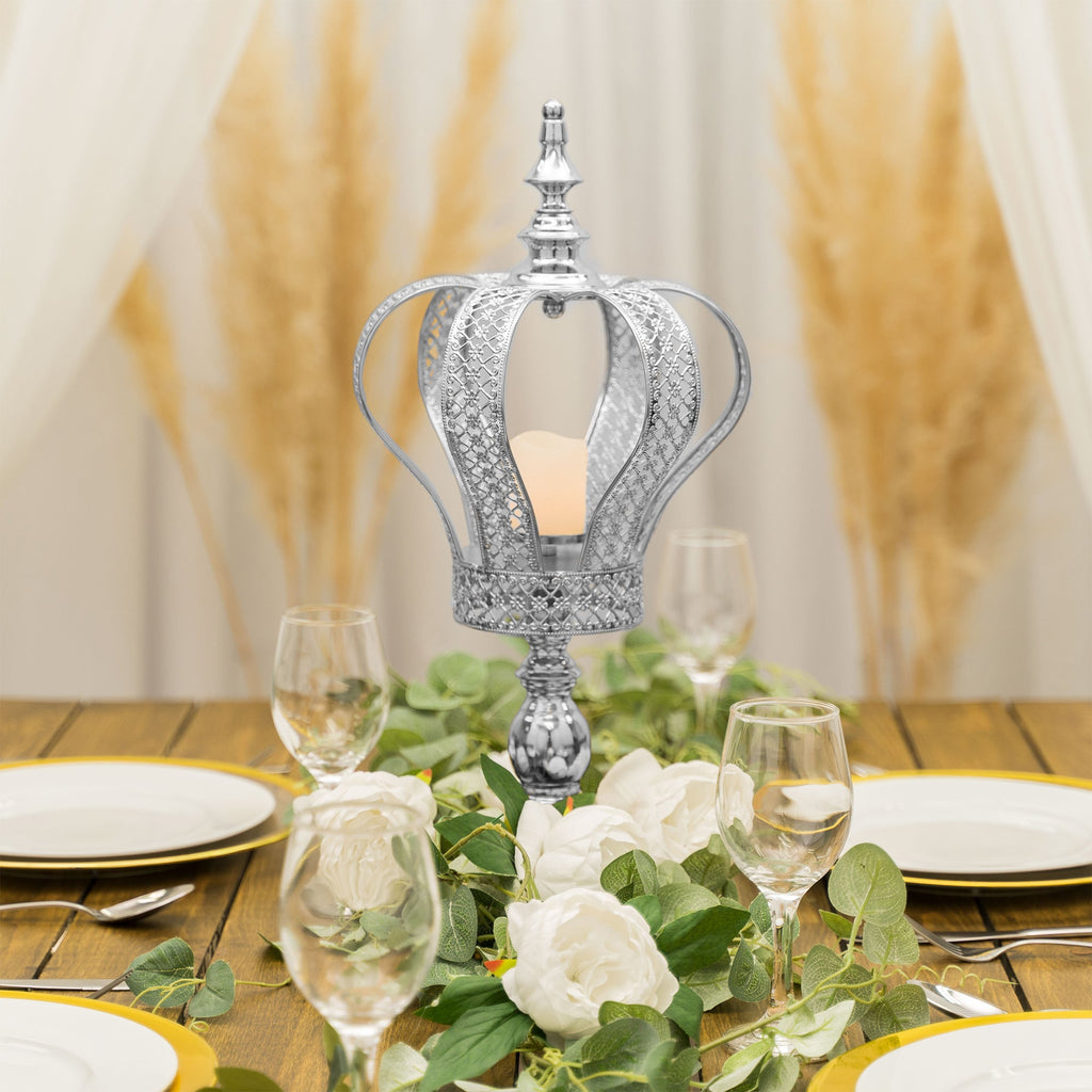 Monarch Candle Holder Centerpiece 19.75" - Silver