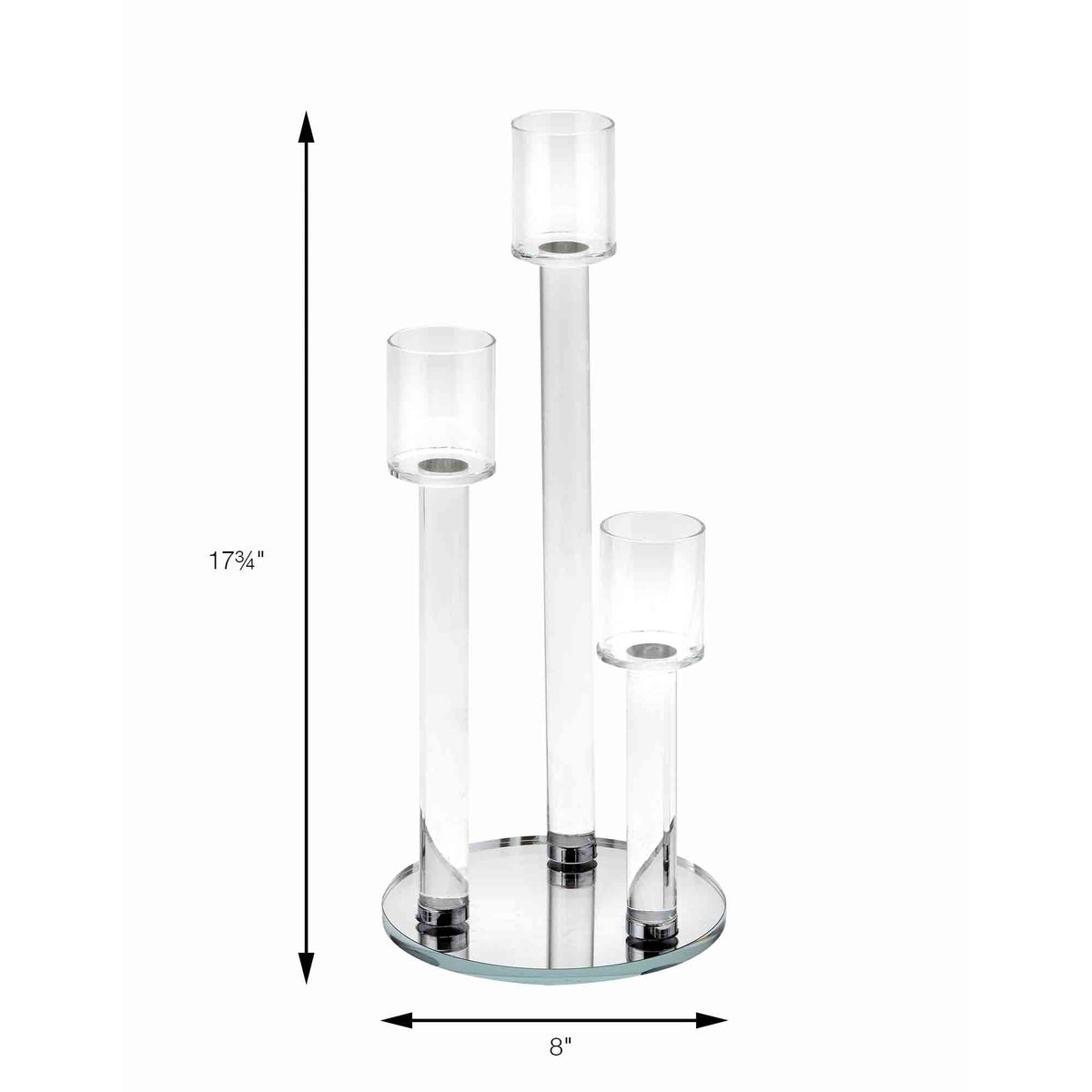 3 Arm Low Modern Candelabra