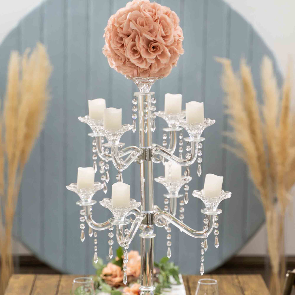 Crystal Candelabra, Nine Arm 35"
