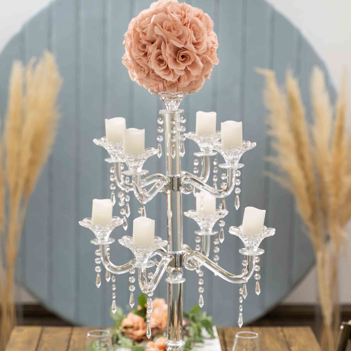 Crystal Candelabra, Nine Arm 35"