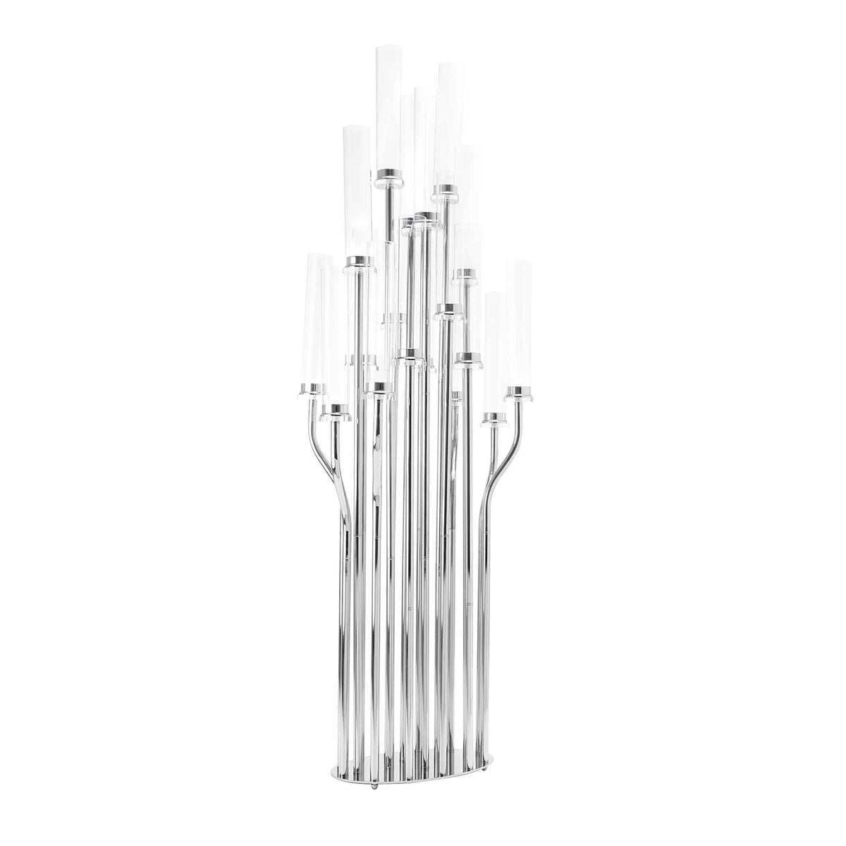 Grand Candelabra 18 Arms with Cylinder Shades 62.5" - Silver