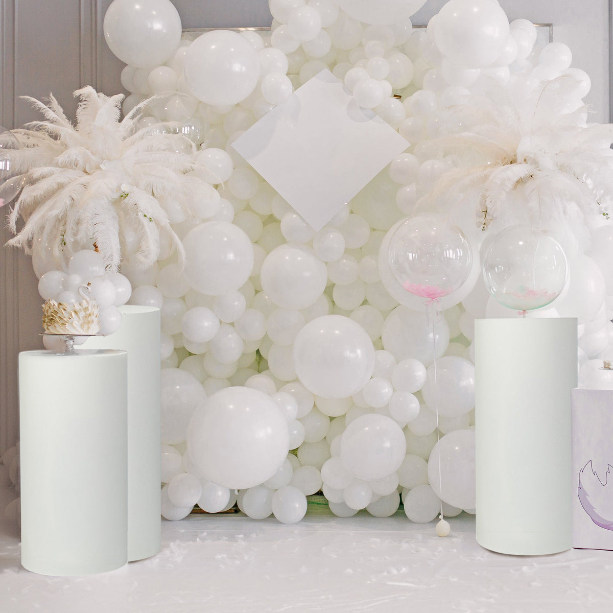 Economy Event Pillar 3 Piece Set - White
