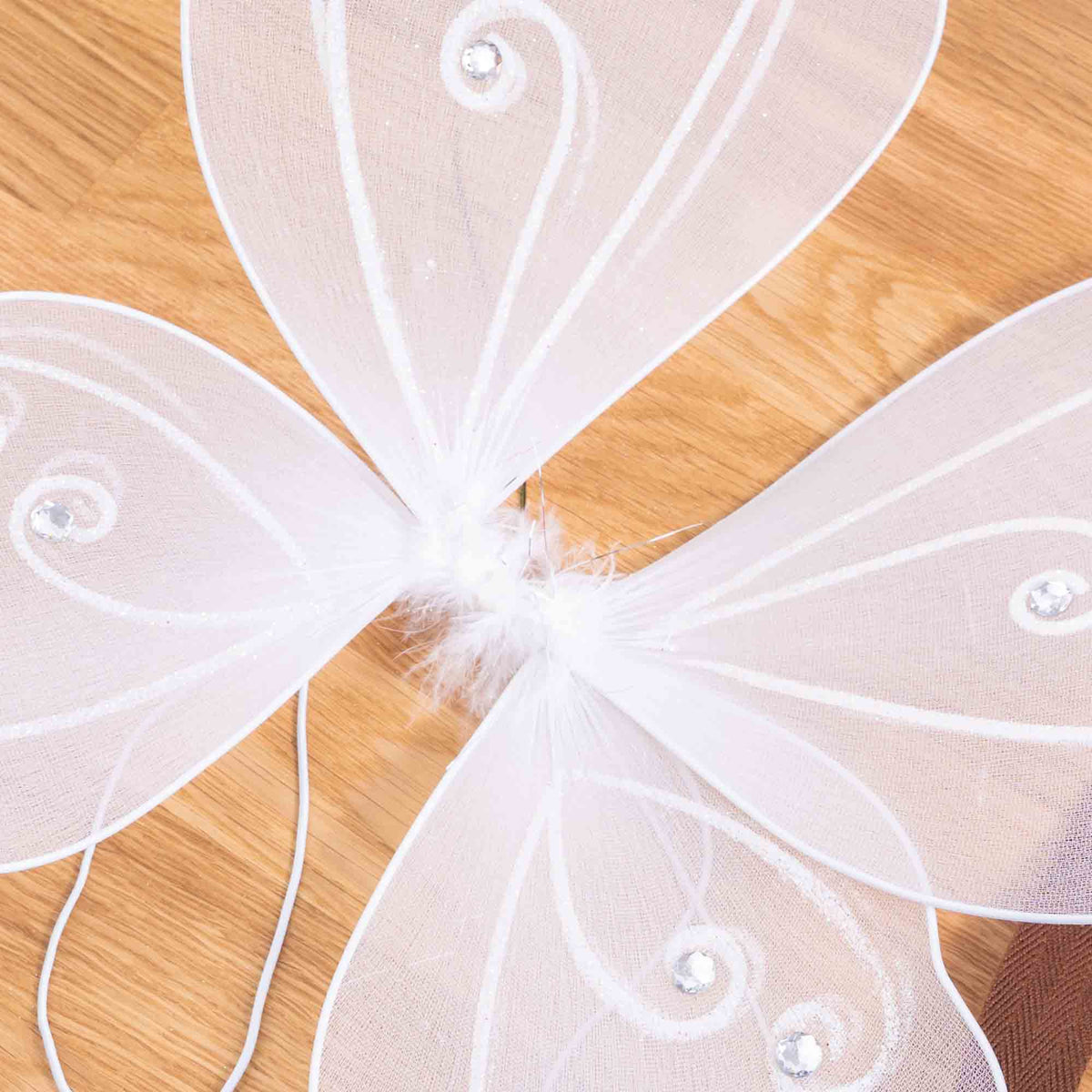Nylon Butterfly Wings with Elastic 19" x 16" - White