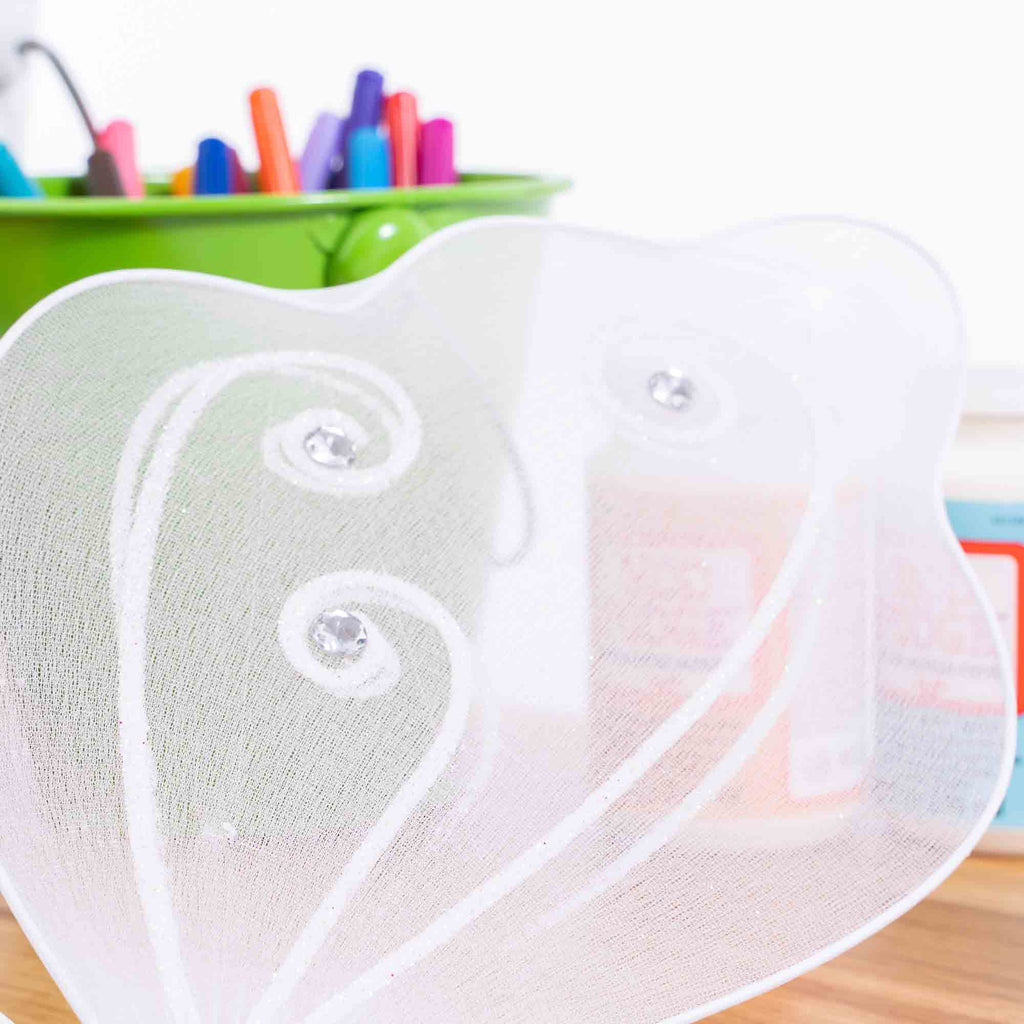 Nylon Butterfly Wings with Elastic 19" x 16" - White