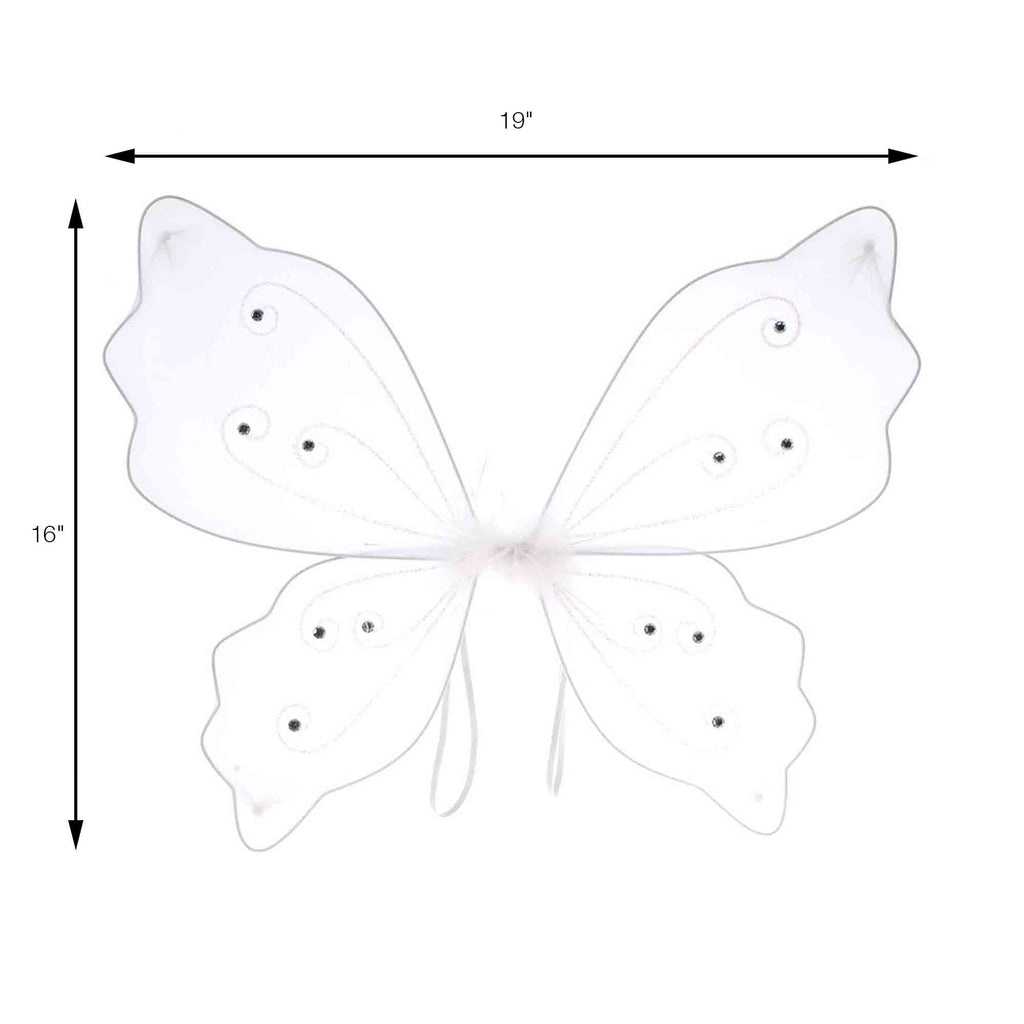 Nylon Butterfly Wings with Elastic 19" x 16" - White