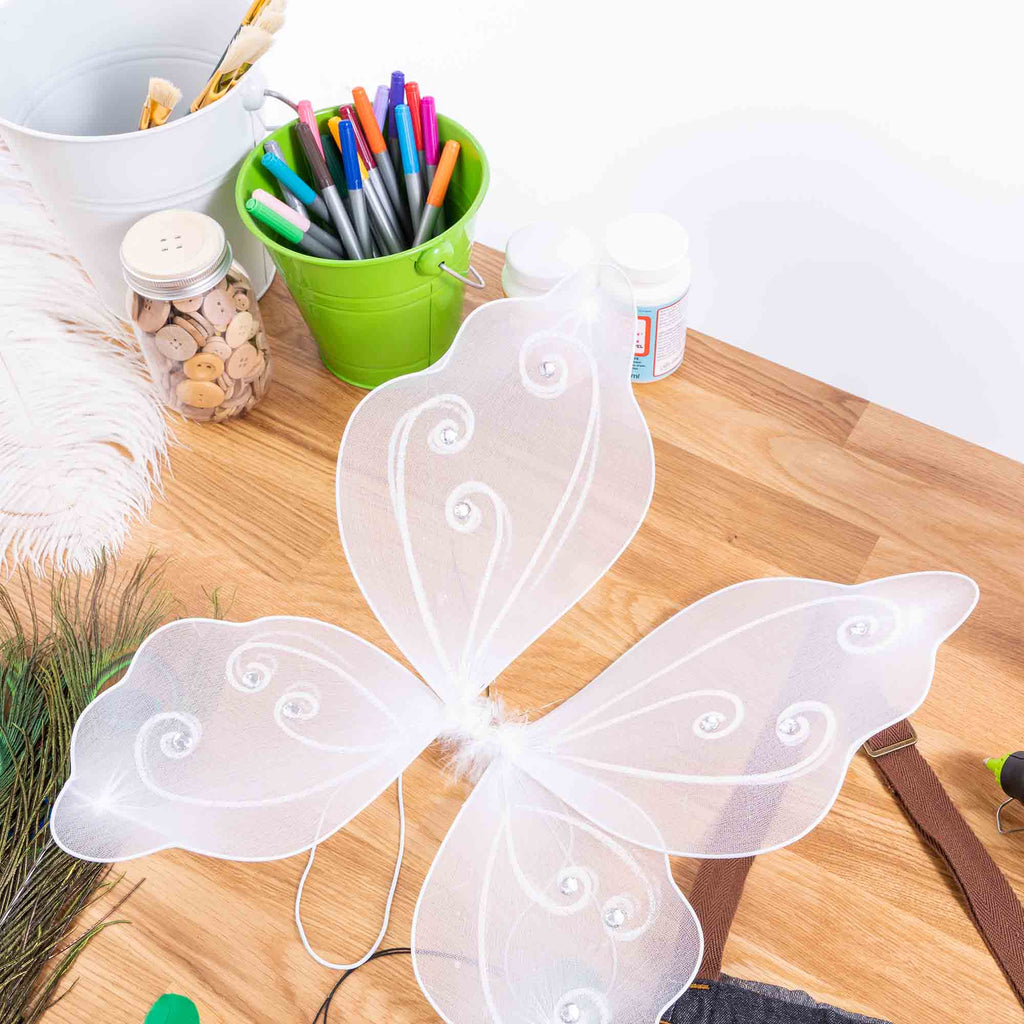 Nylon Butterfly Wings with Elastic 19" x 16" - White