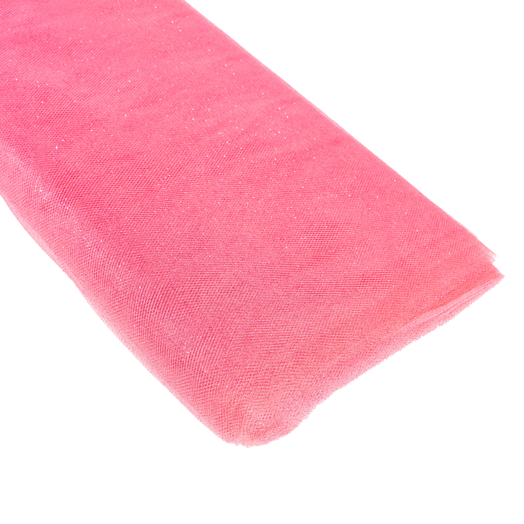 Glitter Tulle Bolt 54" x 10 yards - Coral