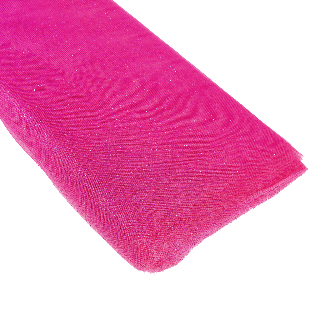 Glitter Tulle Bolt 54" x 10 yards - Fuchsia