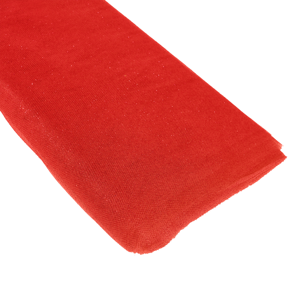 Glitter Tulle Bolt 54" x 10 yards - Red