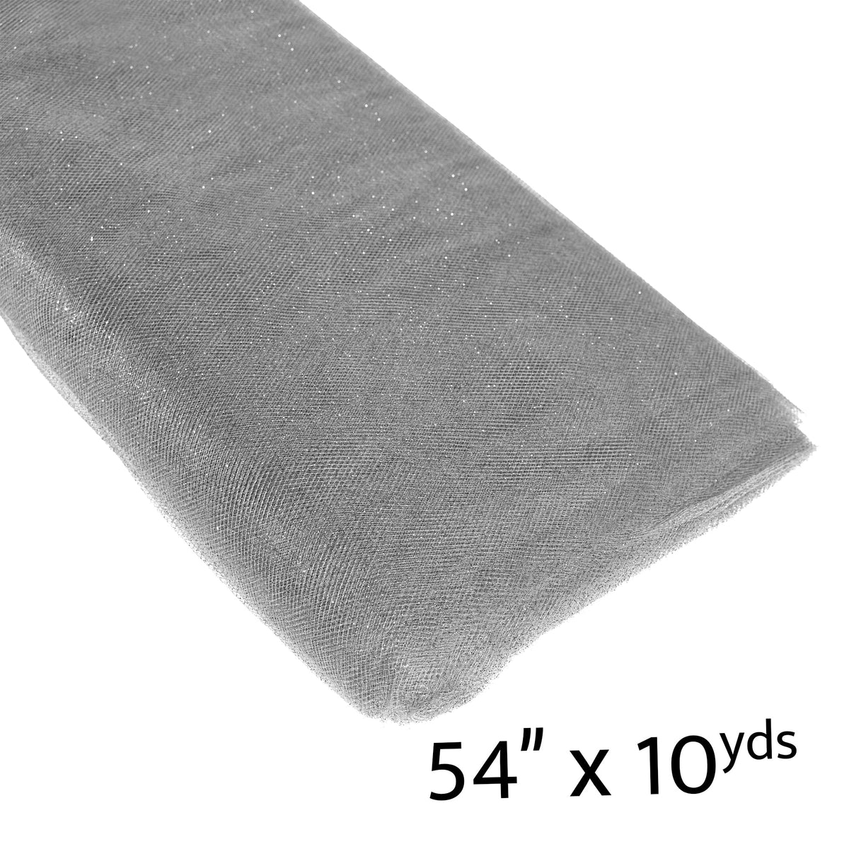 Glitter Tulle Bolt 54" x 10 yards - Silver