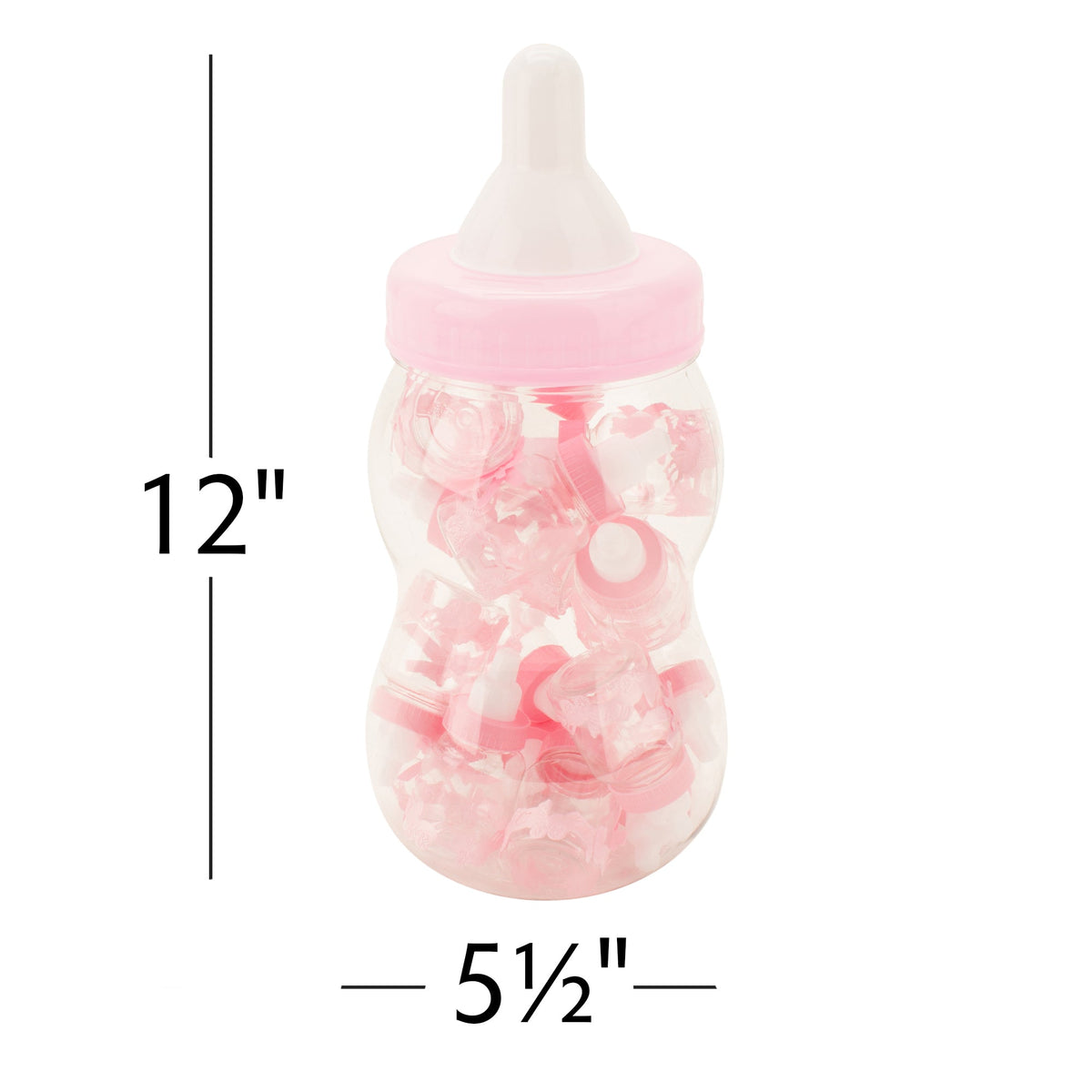 12" Baby Bottle Filled Baby Bottle Favors - Pink