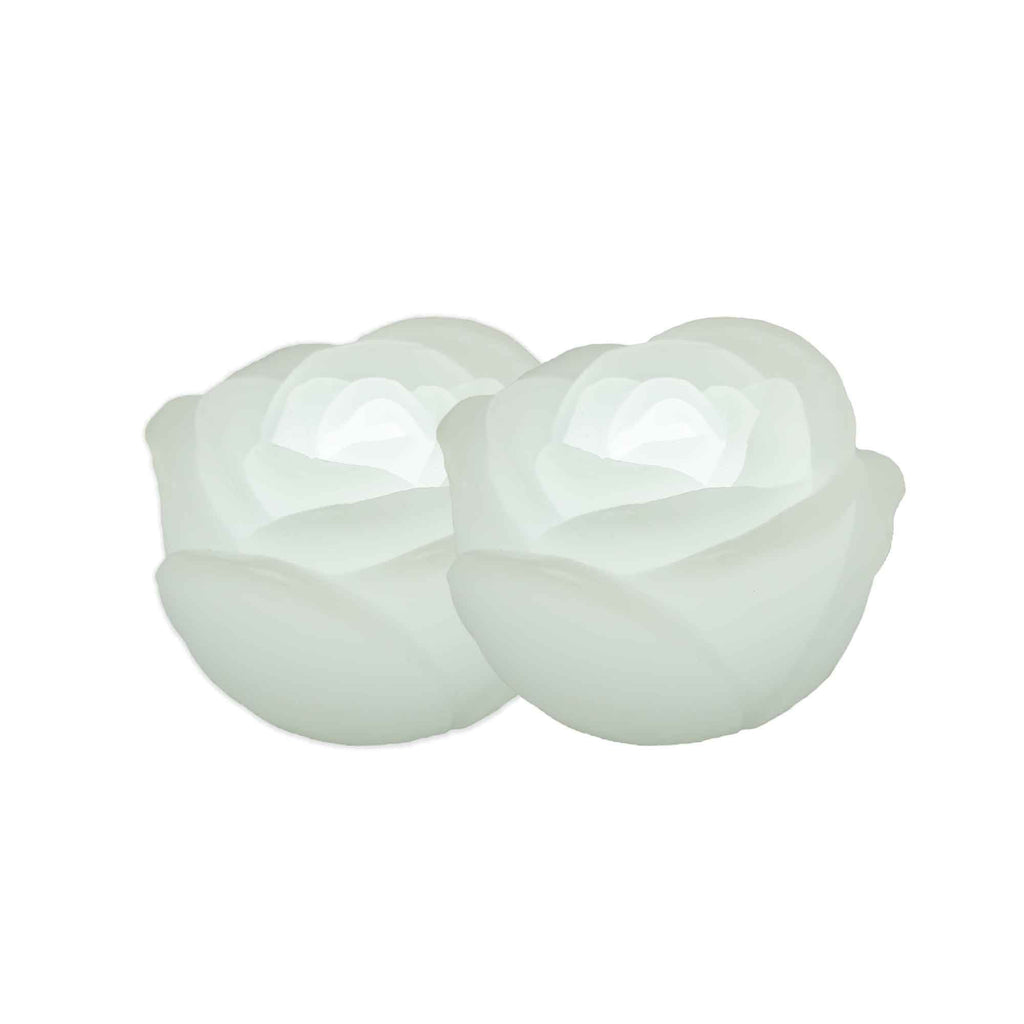 LED Floating White Rose Candles - Pack of 2