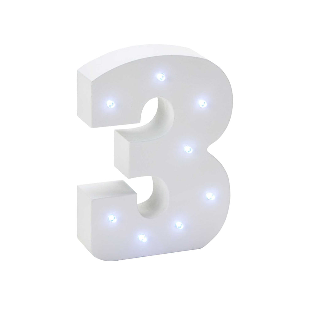 Vintage LED Marquee Number 3