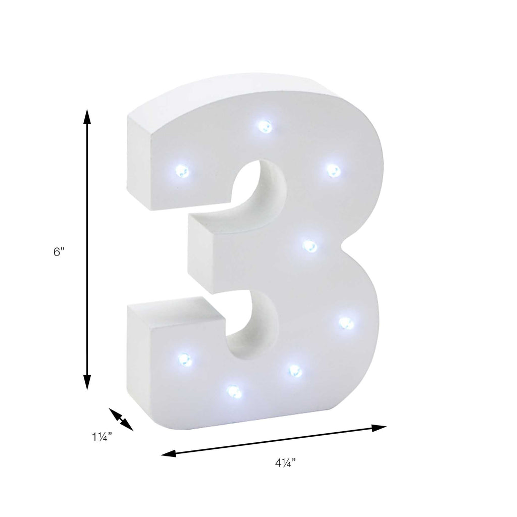 Vintage LED Marquee Number 3