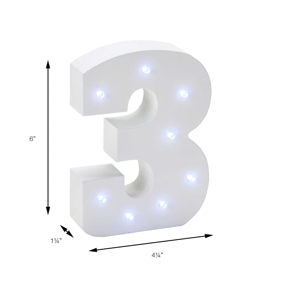 Vintage LED Marquee Number 3