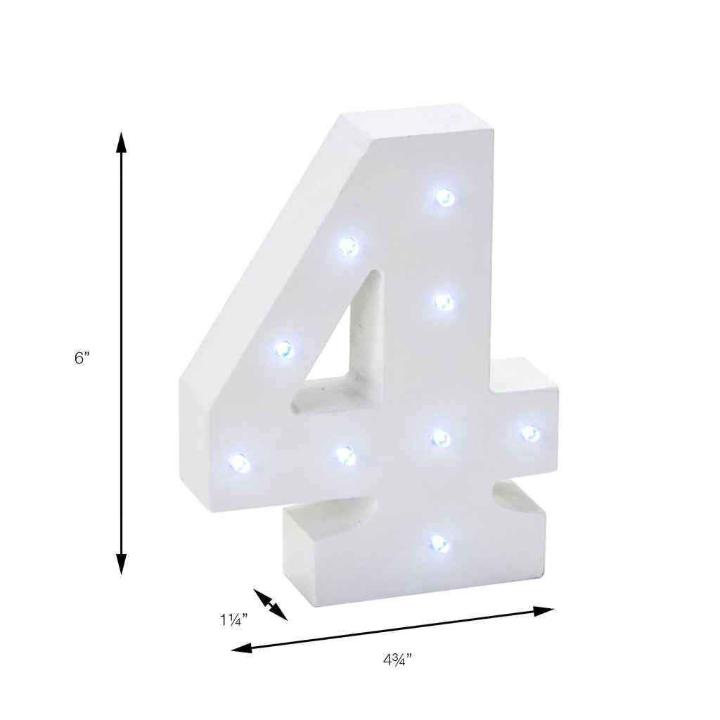 Vintage LED Marquee Number 4