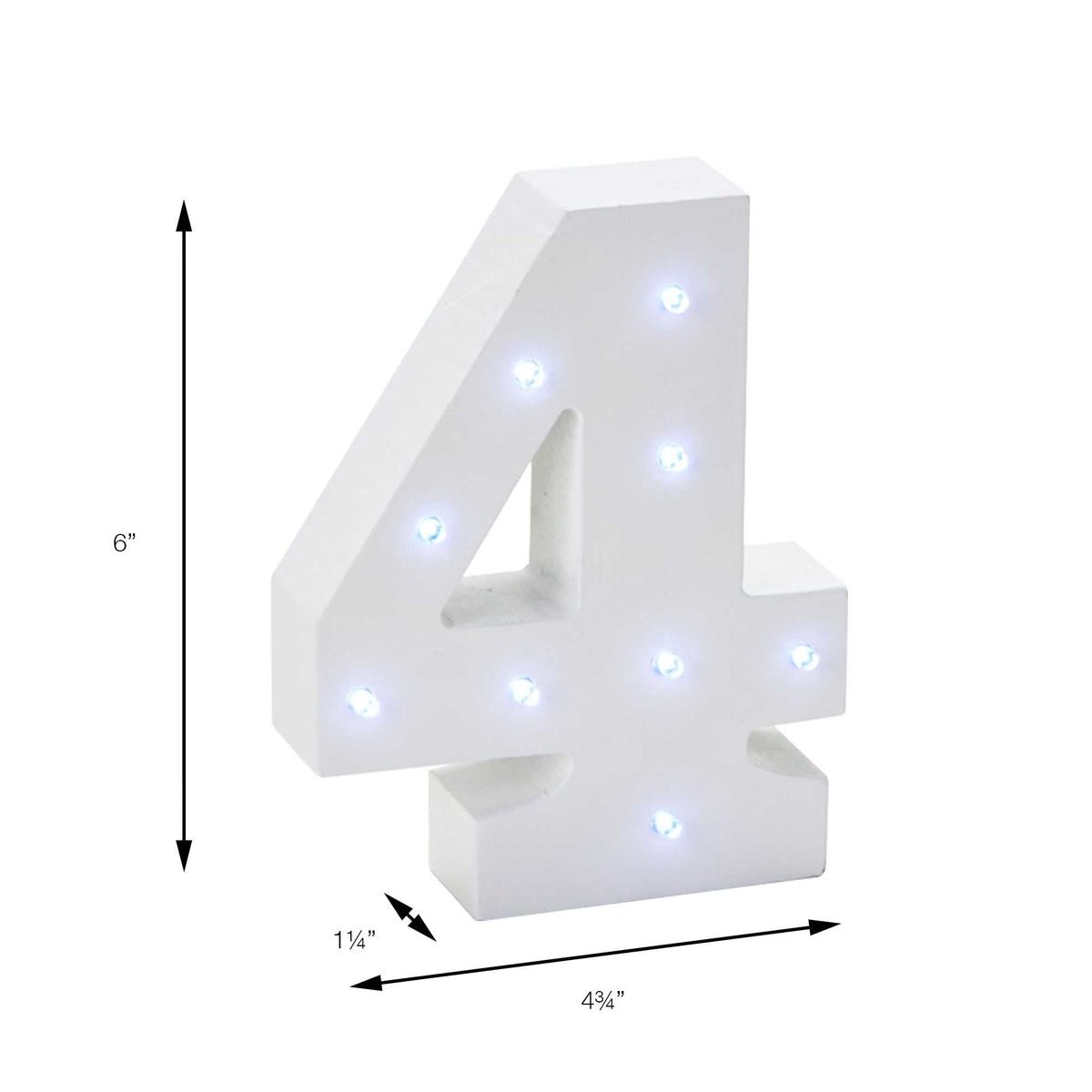 Vintage LED Marquee Number 4