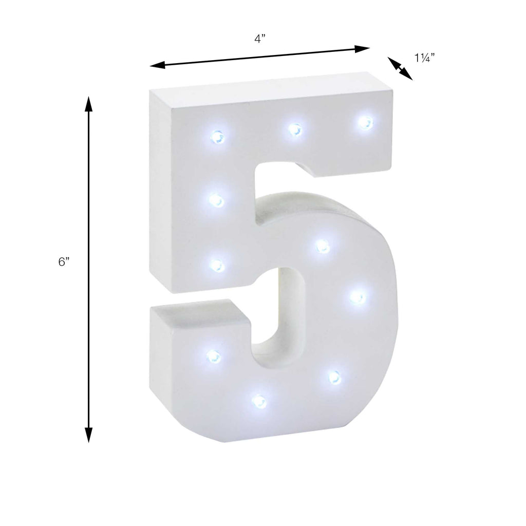 Vintage LED Marquee Number 5