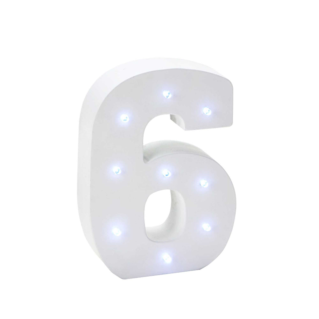 Vintage LED Marquee Number 6
